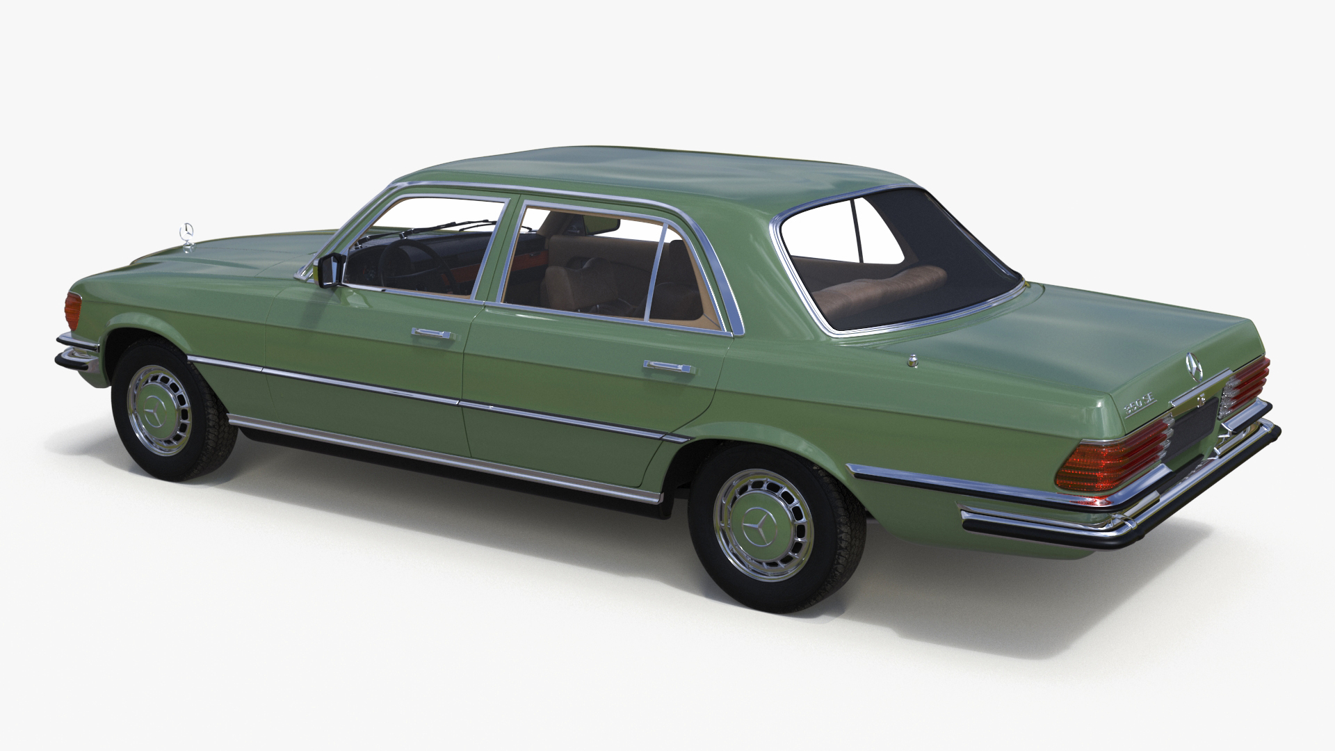 Classic Mercedes Benz 350 SE Green 3D model