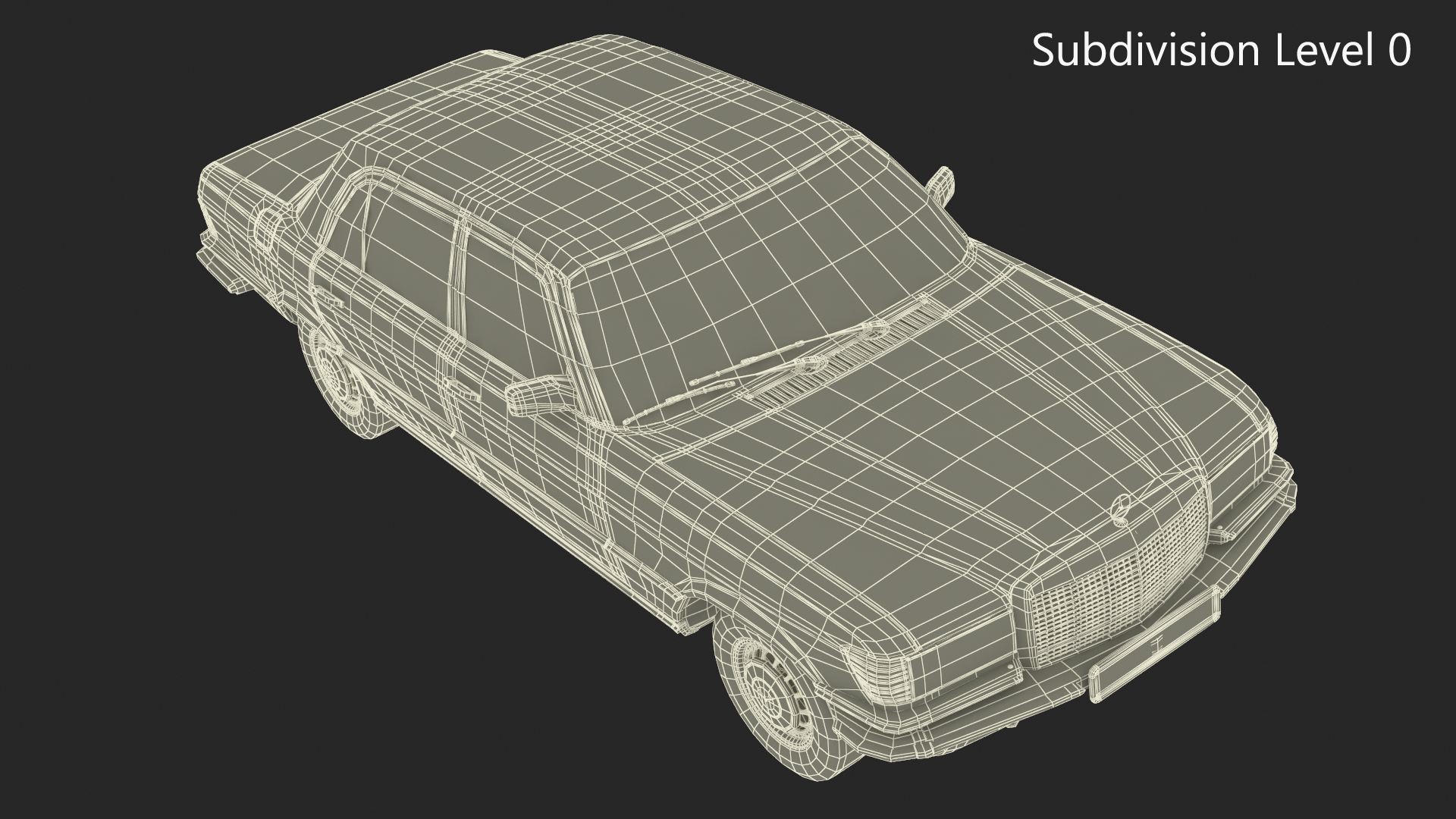 Classic Mercedes Benz 350 SE Green 3D model