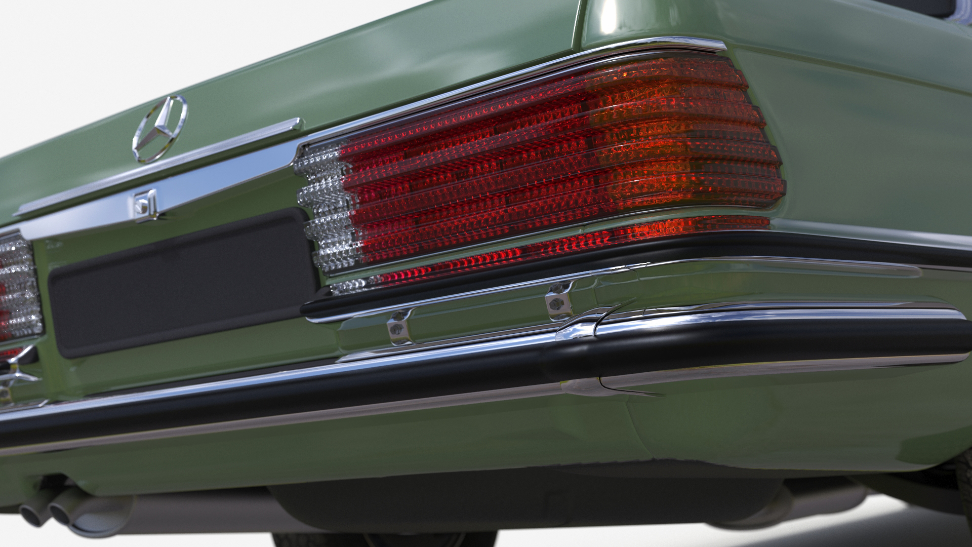 Classic Mercedes Benz 350 SE Green 3D model