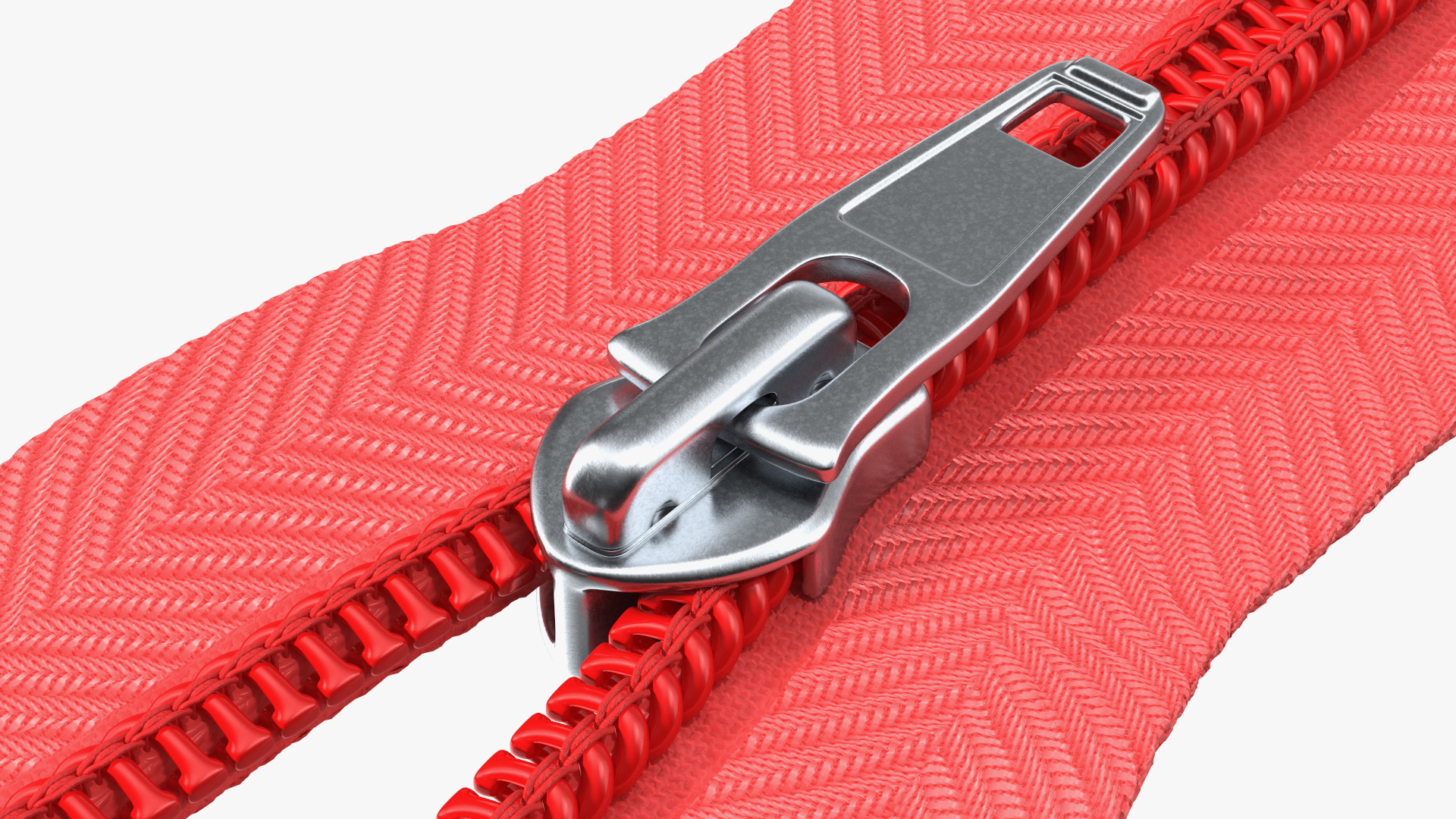 3D Half Open Nylon Coil Zipper Red