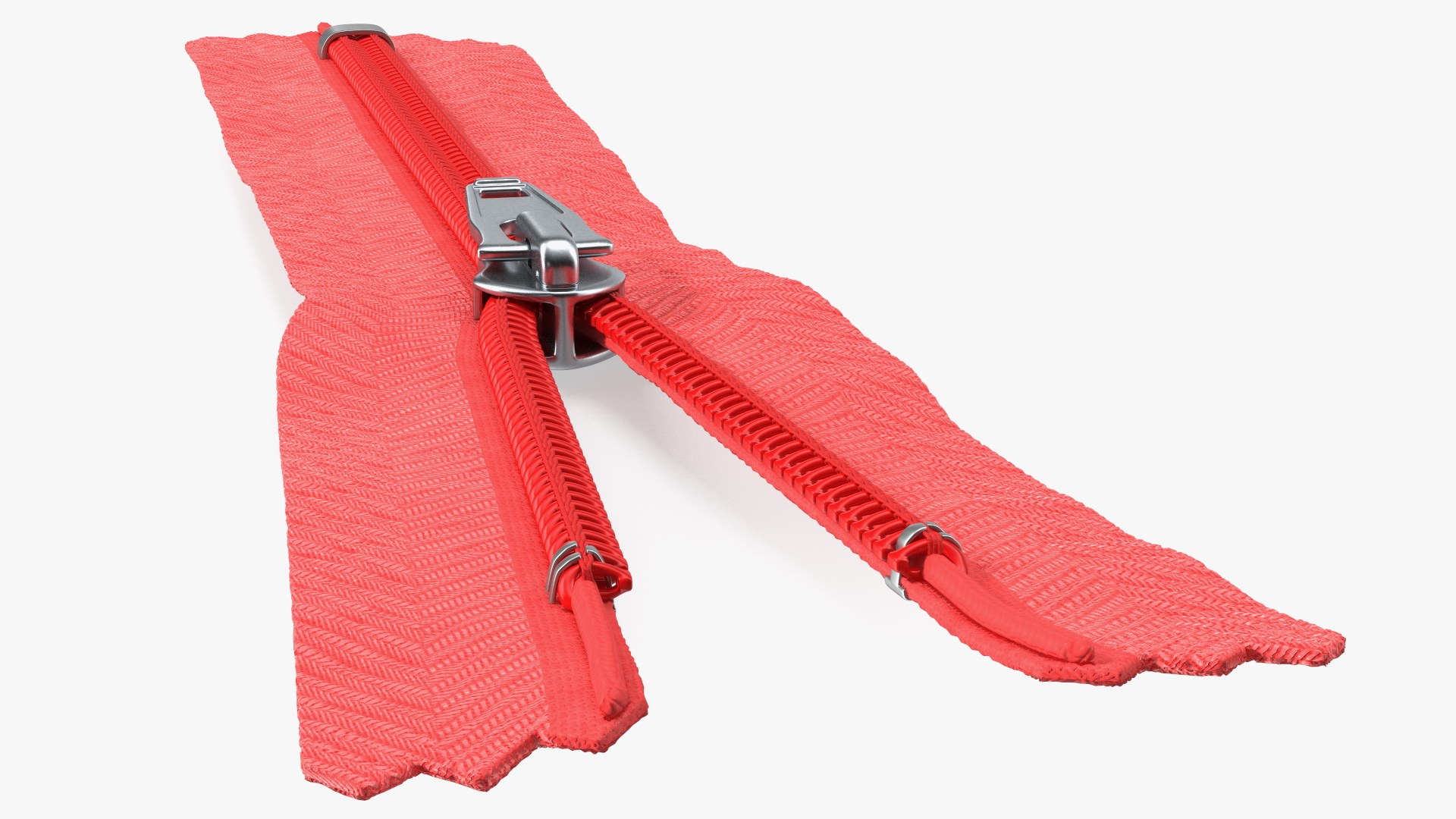 3D Half Open Nylon Coil Zipper Red