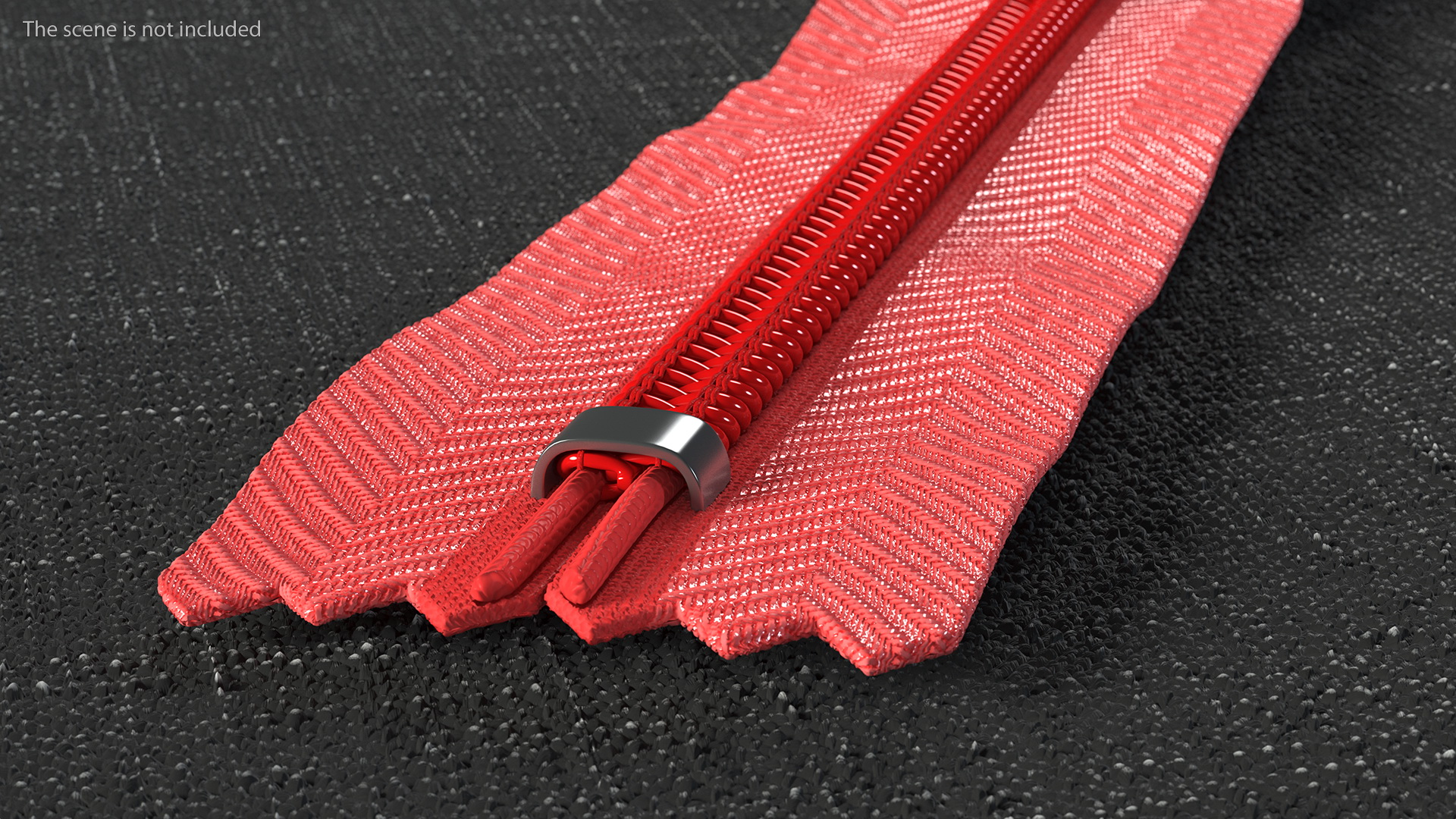 3D Half Open Nylon Coil Zipper Red