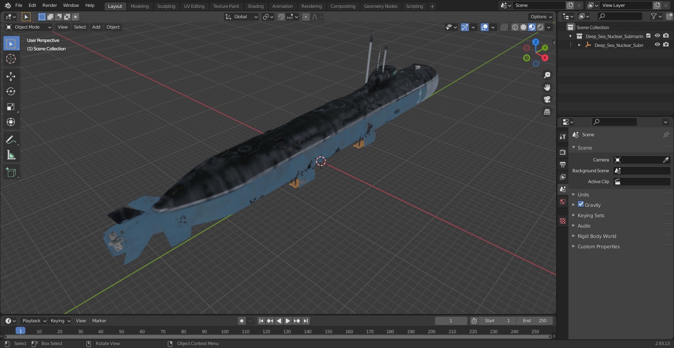 3D model Deep-Sea Nuclear Submarine Losharik