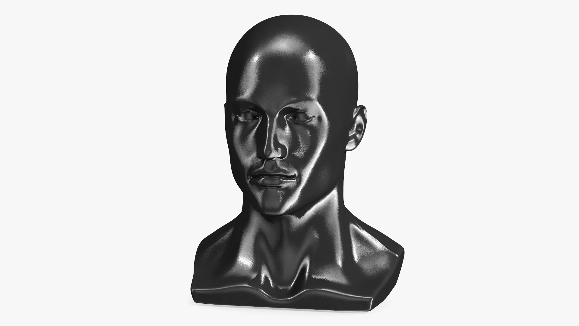 3D model Black Male Mannequin Head