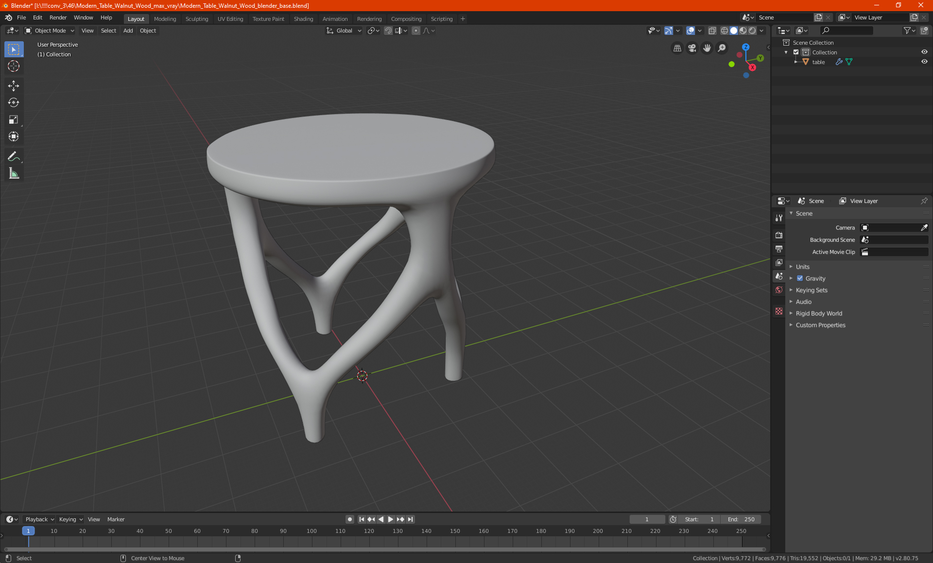 3D Modern Red Table