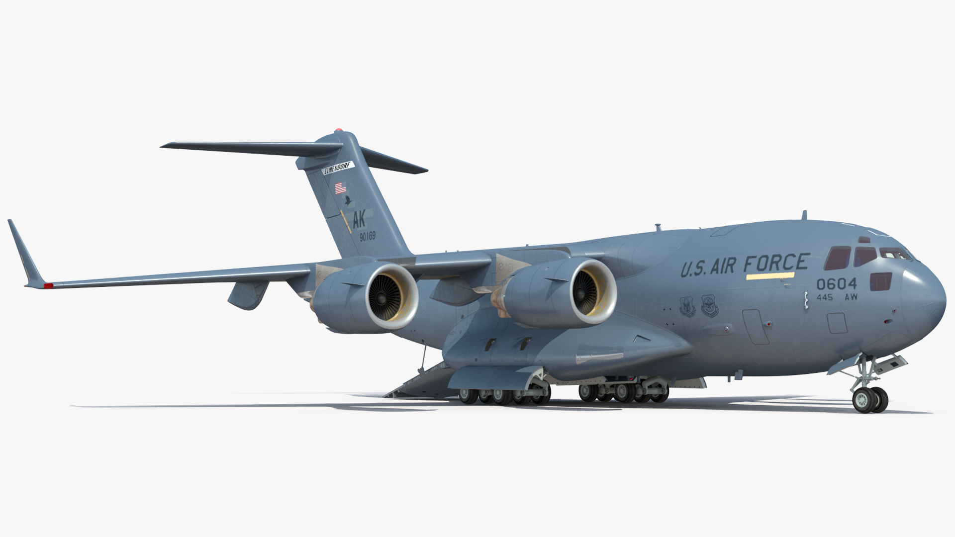 3D Boeing C17 Globemaster III Loaded MIM 104 Patriot Rigged