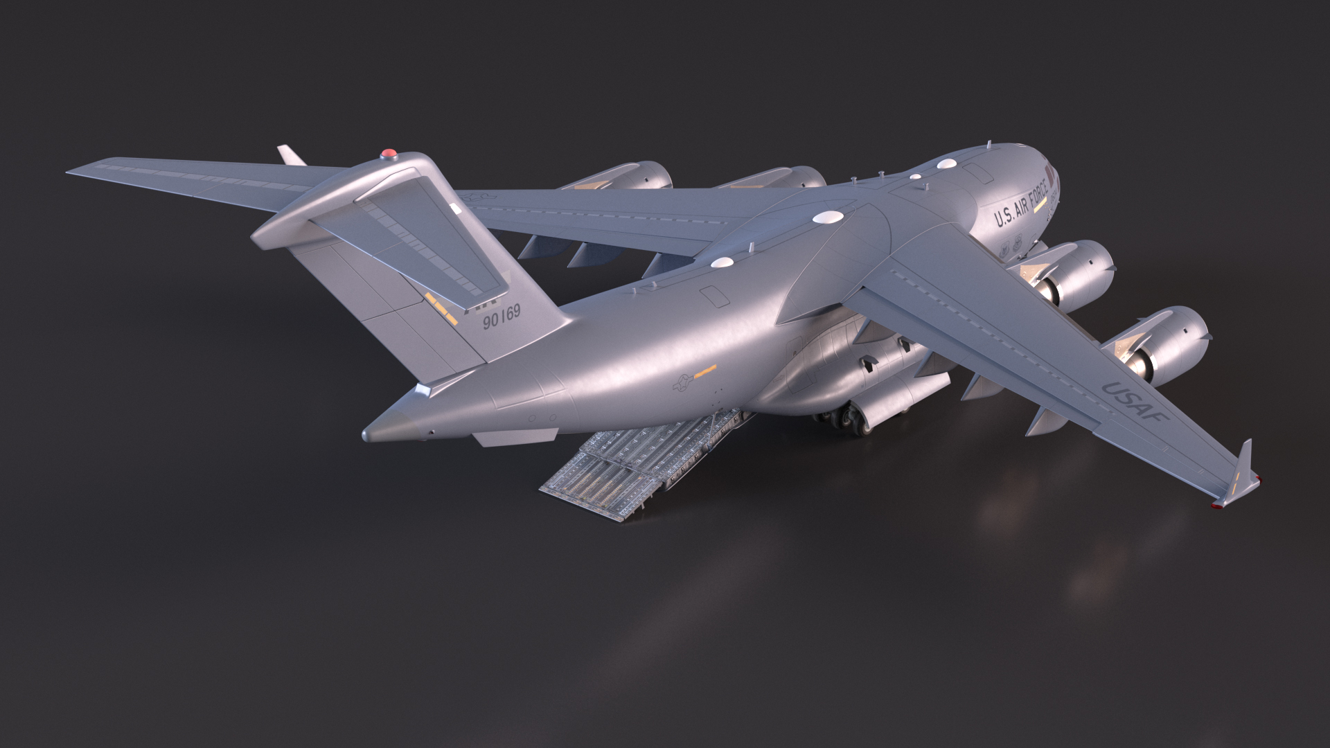 3D Boeing C17 Globemaster III Loaded MIM 104 Patriot Rigged