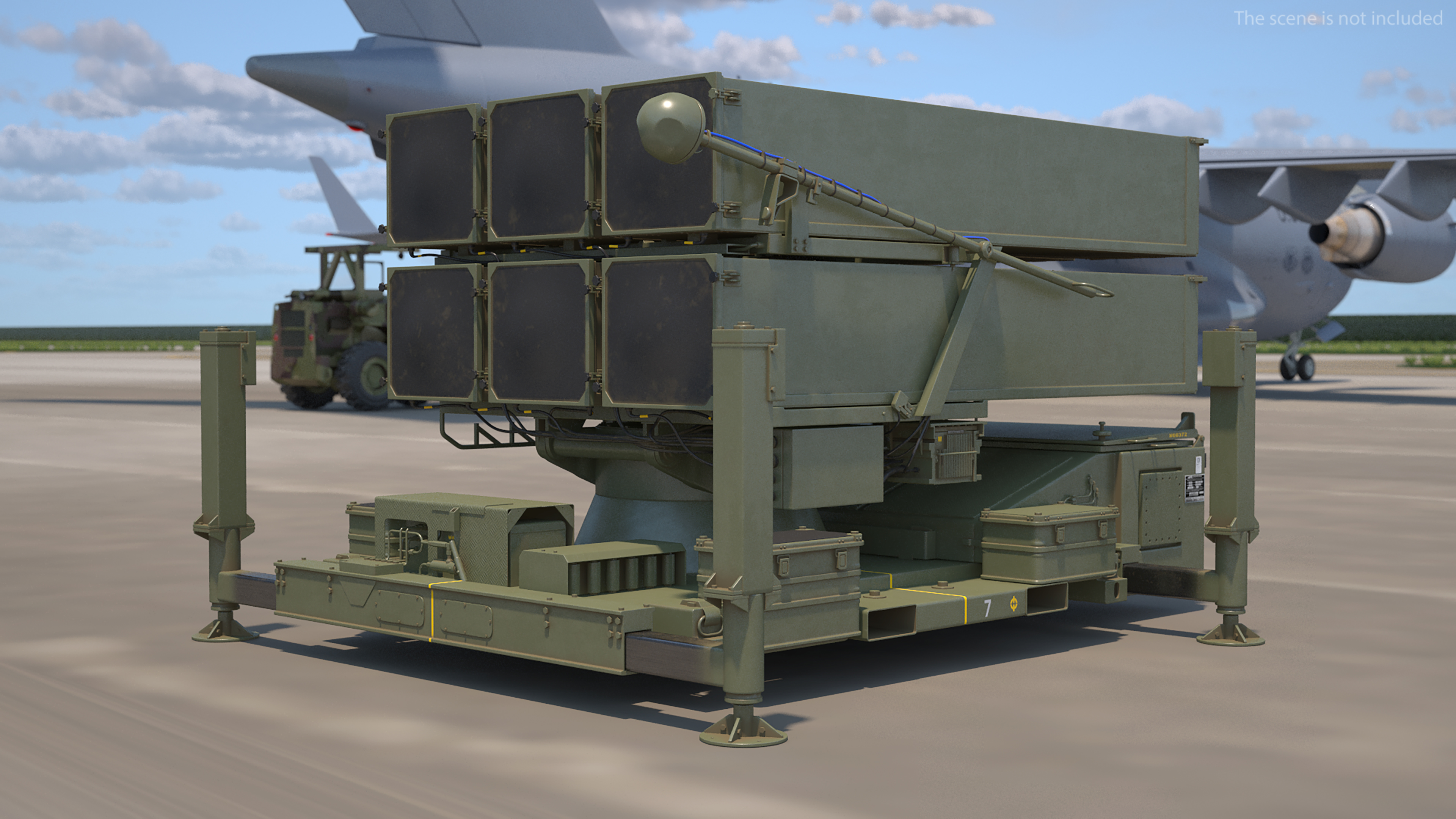 3D Boeing C17 Globemaster III Loaded MIM 104 Patriot Rigged