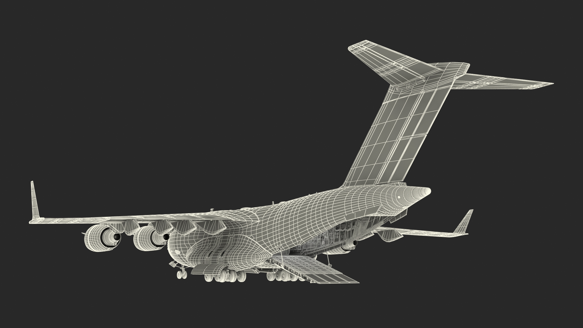 3D Boeing C17 Globemaster III Loaded MIM 104 Patriot Rigged