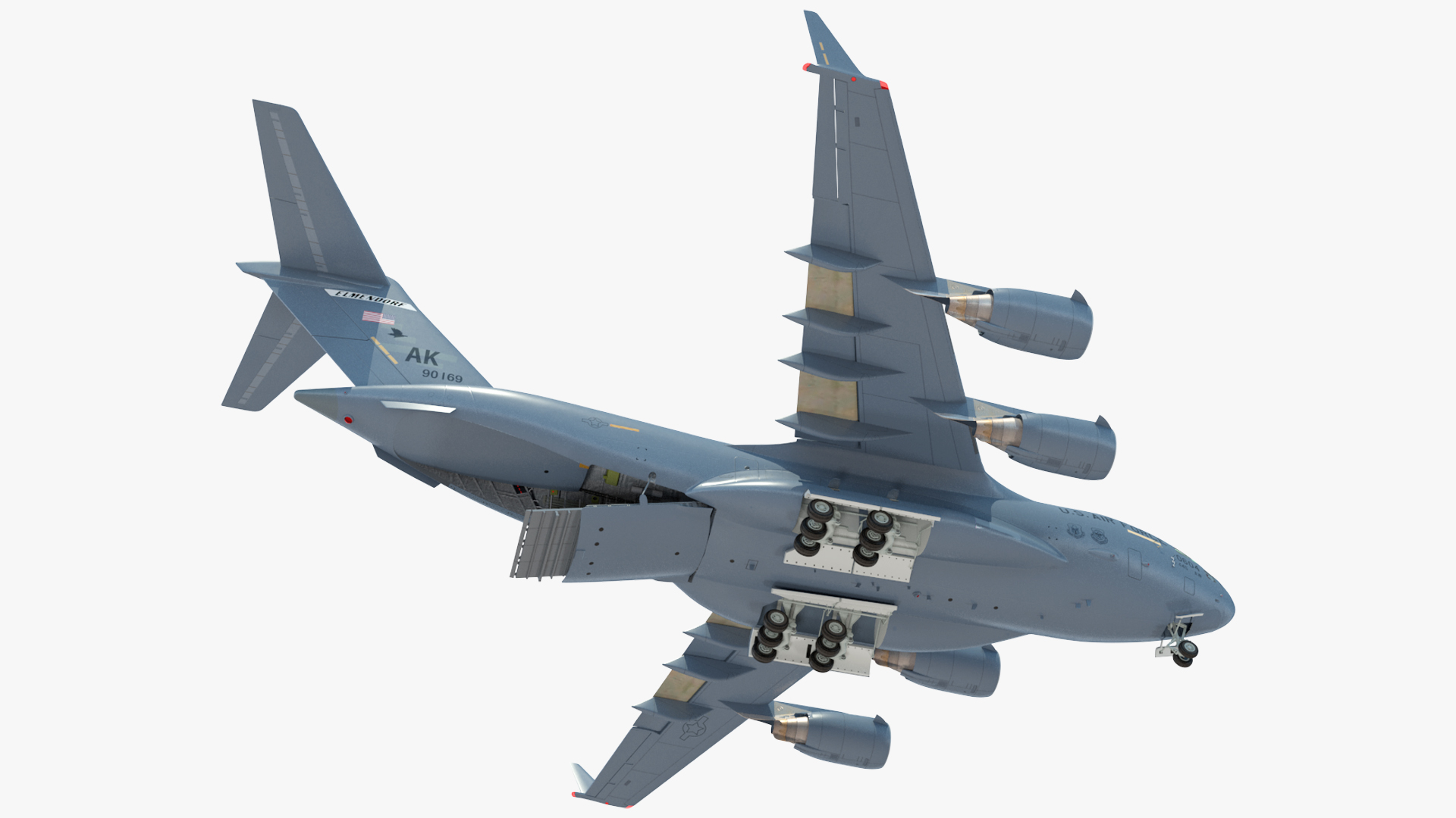 3D Boeing C17 Globemaster III Loaded MIM 104 Patriot Rigged