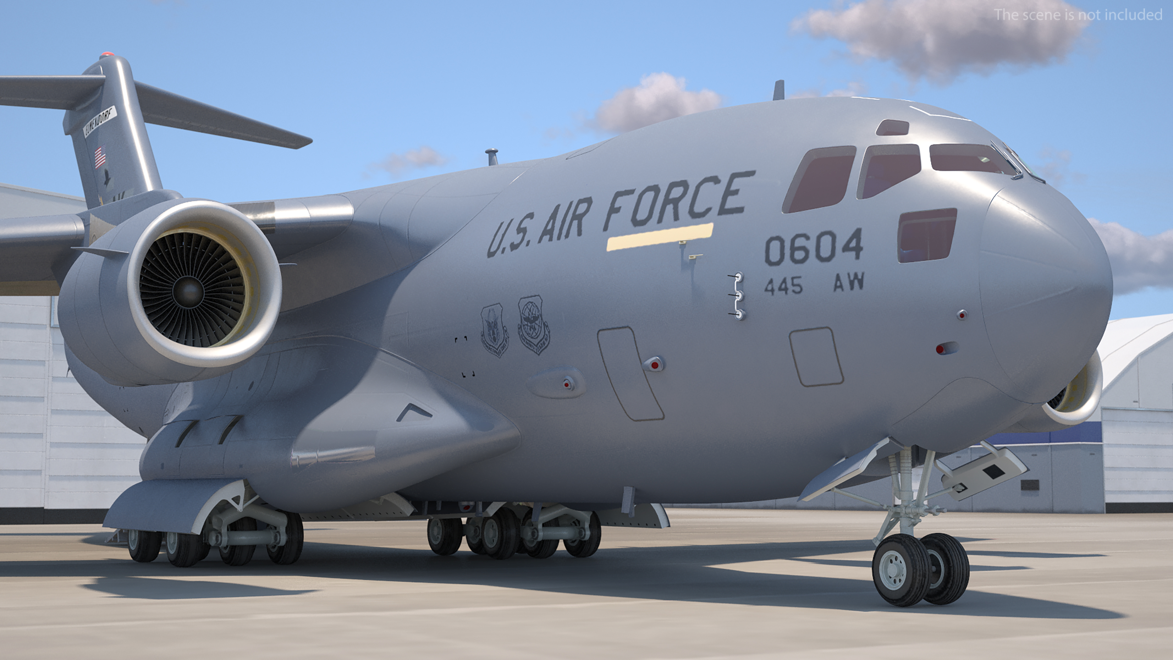 3D Boeing C17 Globemaster III Loaded MIM 104 Patriot Rigged