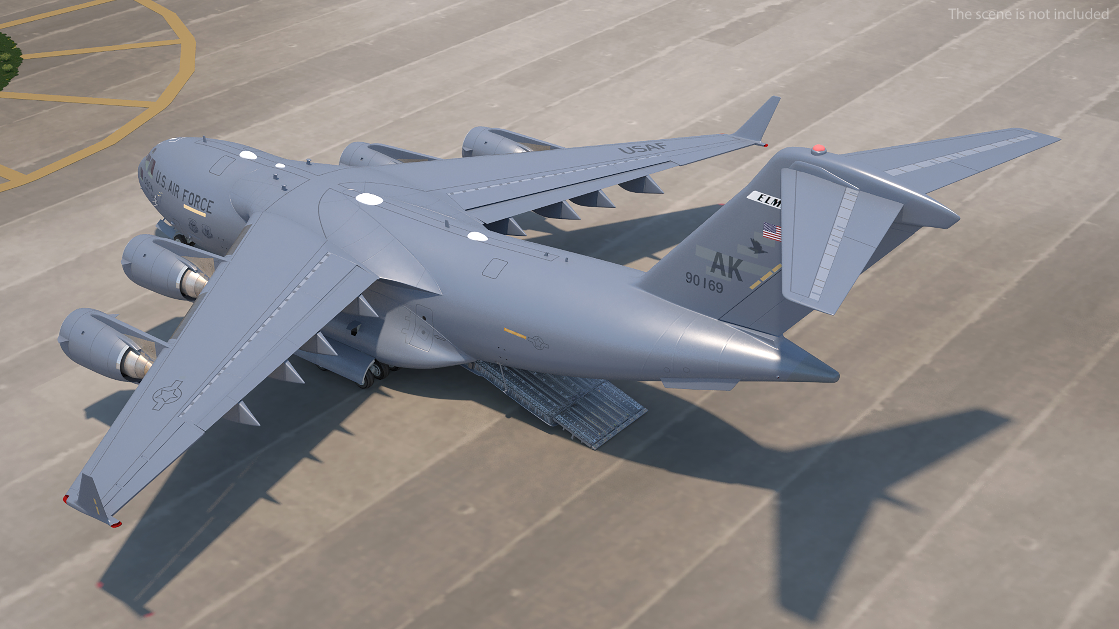 3D Boeing C17 Globemaster III Loaded MIM 104 Patriot Rigged