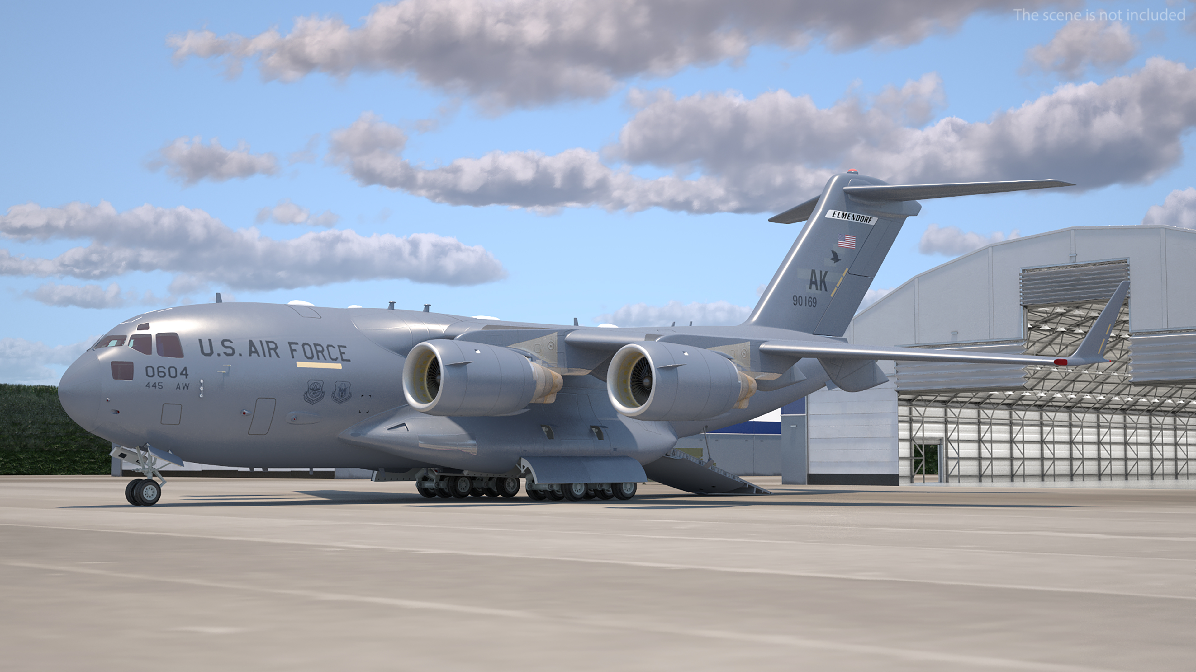 3D Boeing C17 Globemaster III Loaded MIM 104 Patriot Rigged