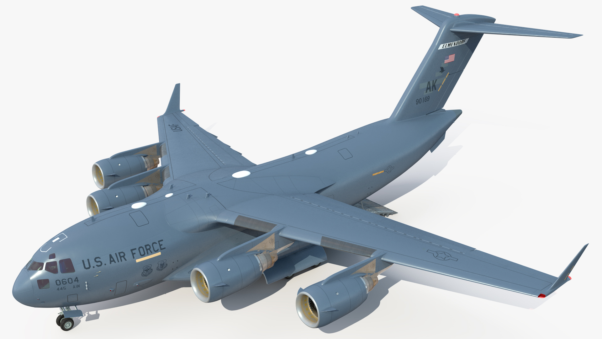 3D Boeing C17 Globemaster III Loaded MIM 104 Patriot Rigged