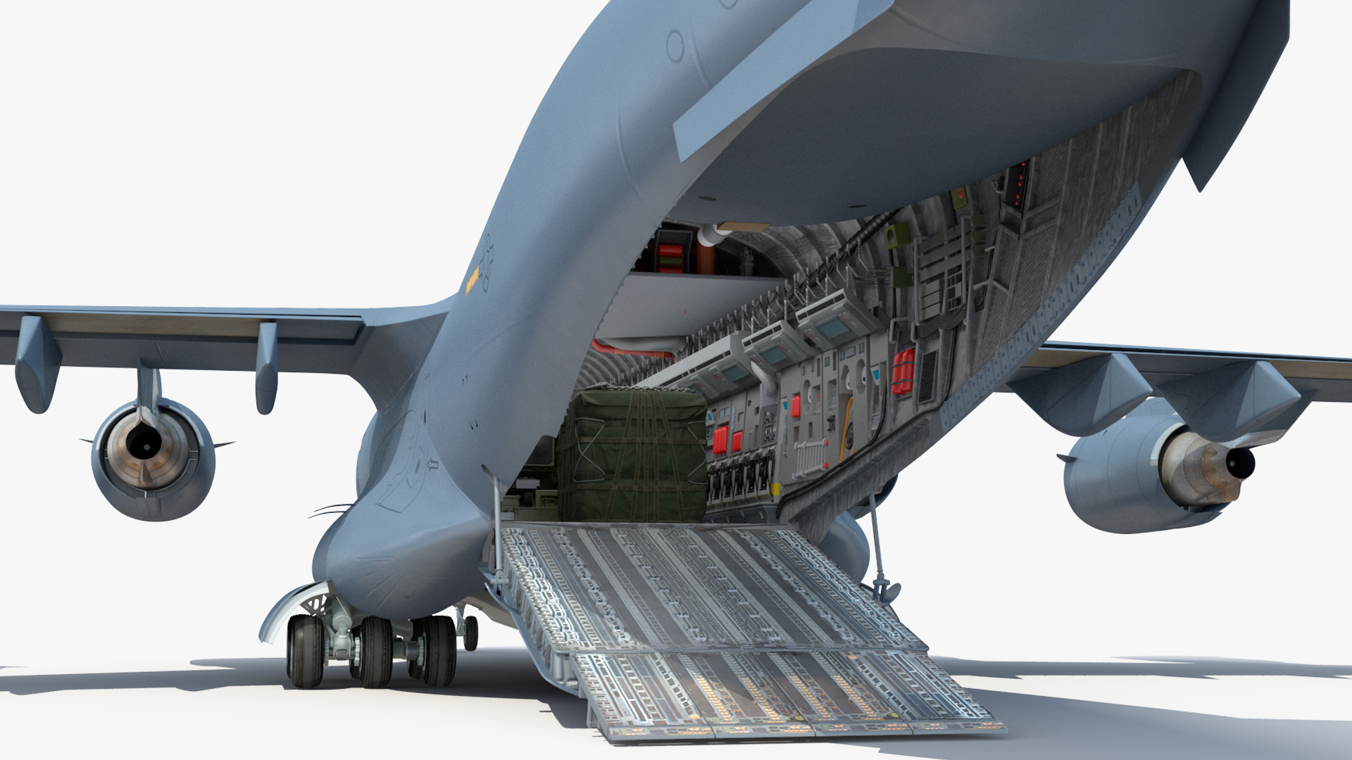 3D Boeing C17 Globemaster III Loaded MIM 104 Patriot Rigged