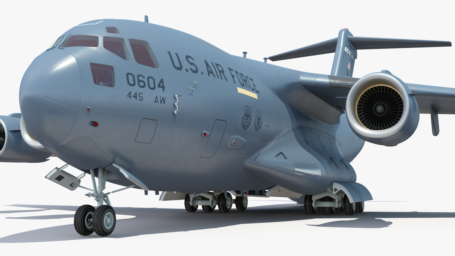 3D Boeing C17 Globemaster III Loaded MIM 104 Patriot Rigged