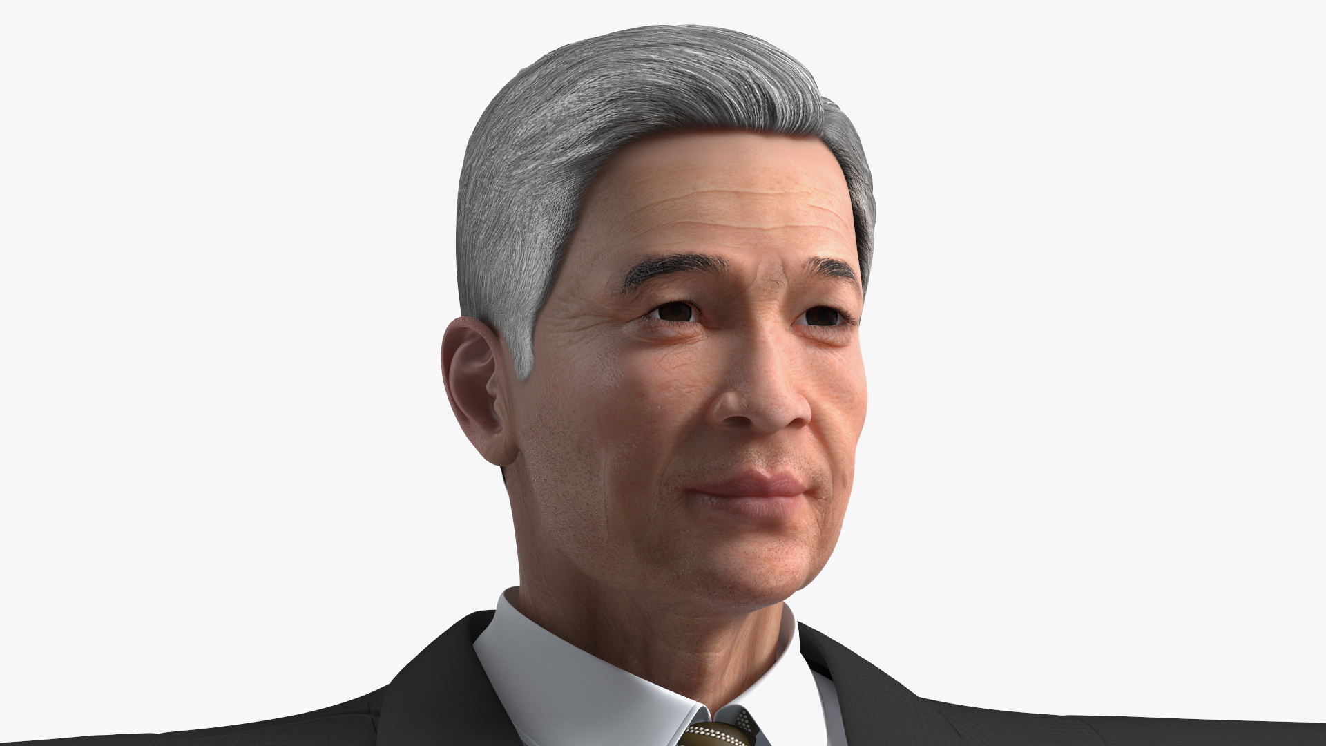 Asian Older Man Formal Wear T-Pose 3D model