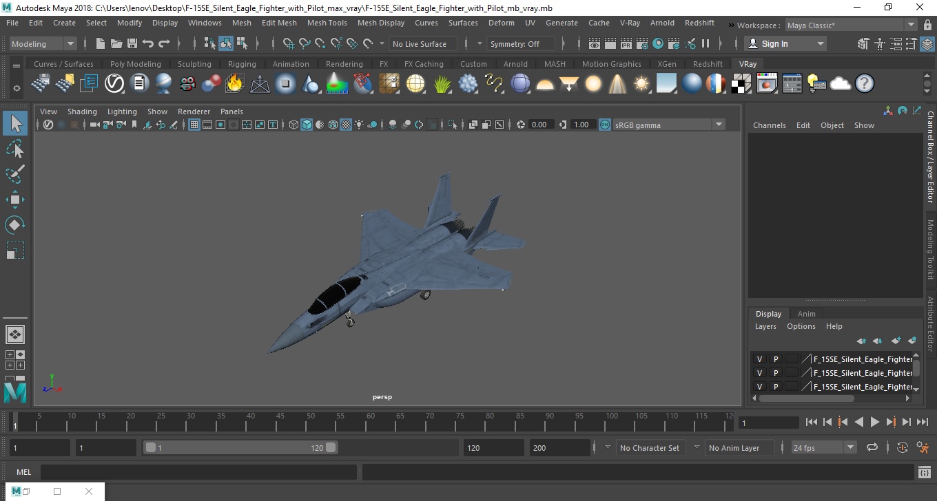 3D F-15SE Silent Eagle Fighter with Pilot model