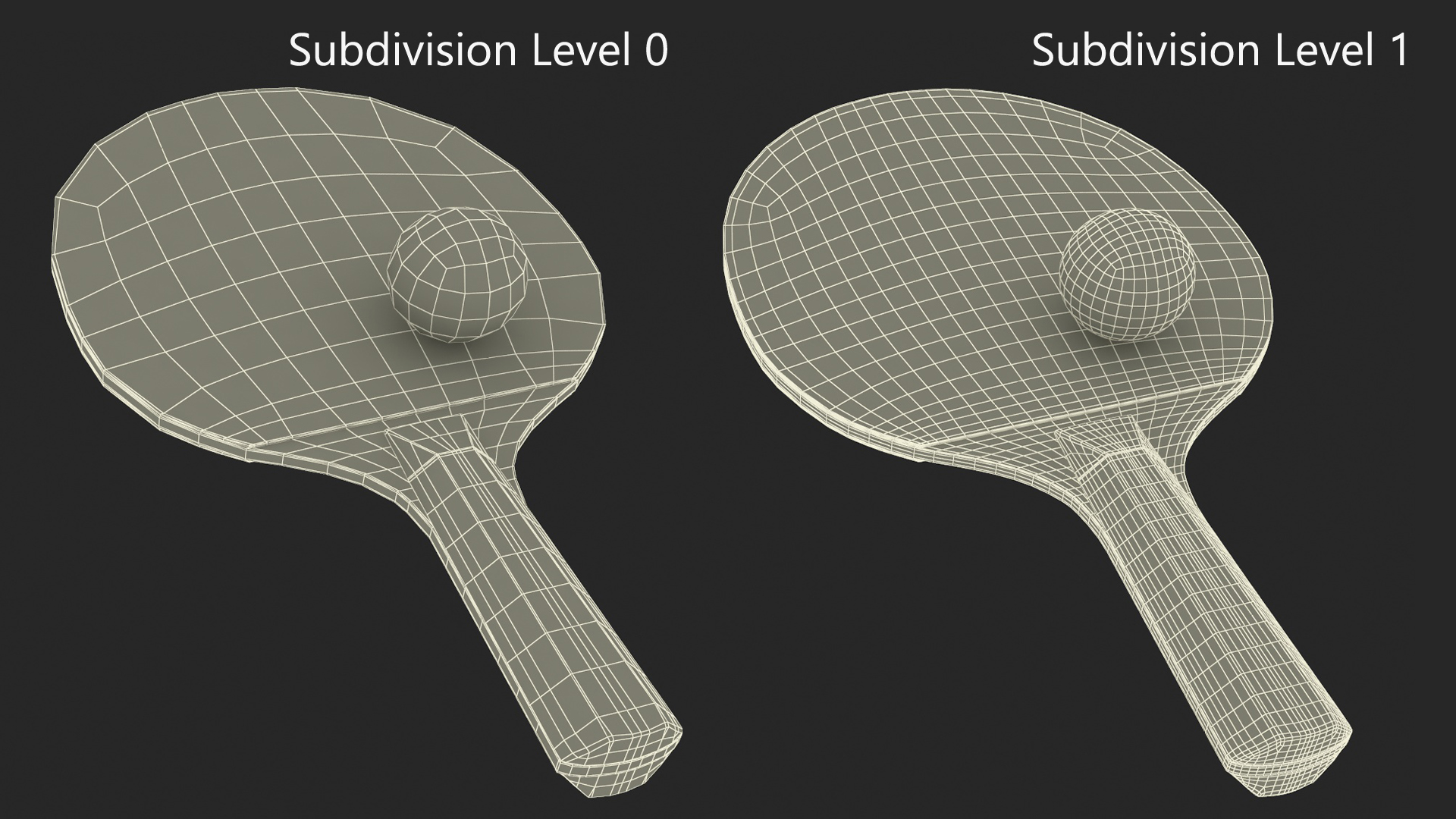 3D model Ping Pong Paddle and Ball