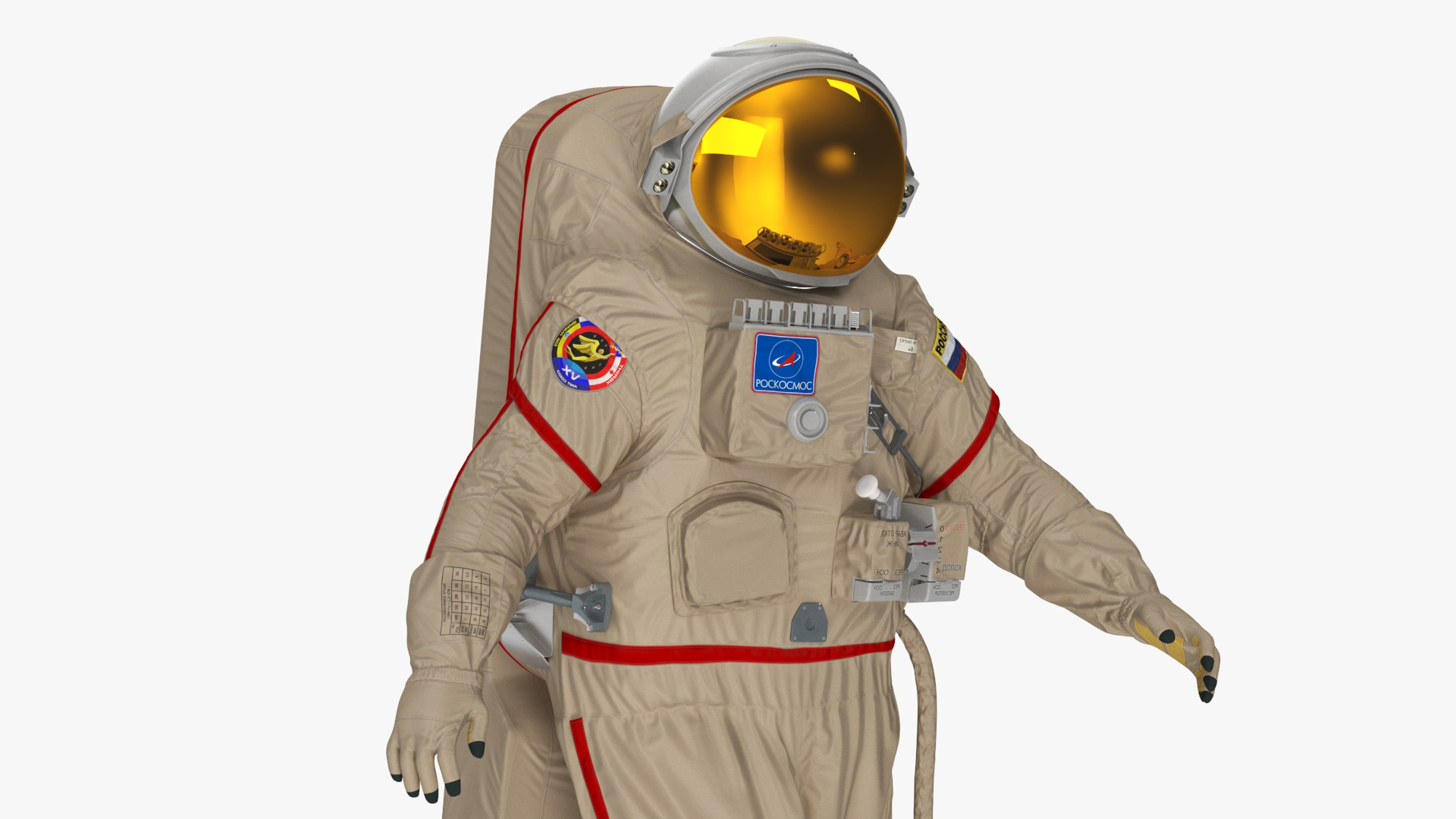 3D Russian Astronaut Spacesuit Orlan MK Rigged model