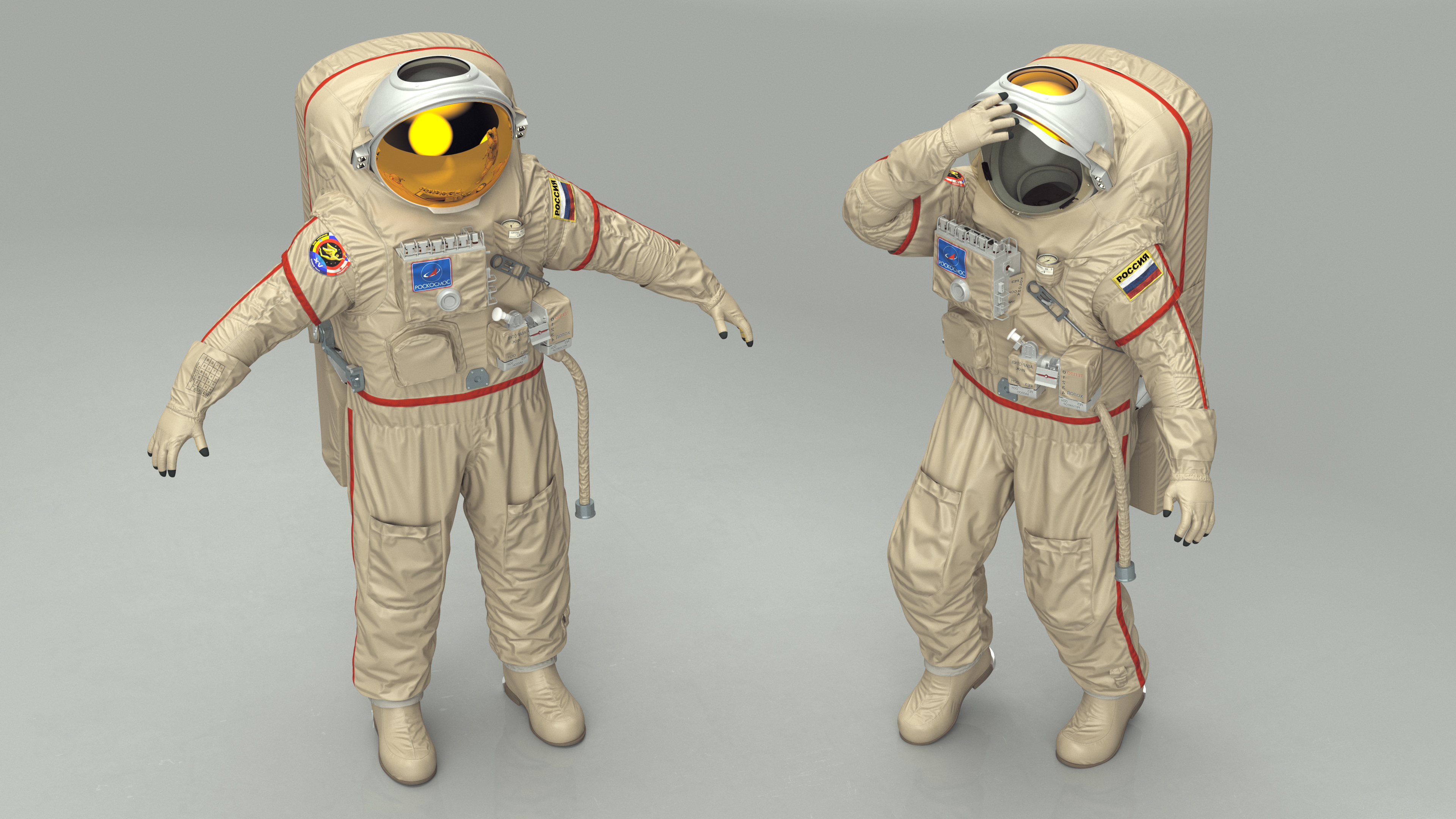 3D Russian Astronaut Spacesuit Orlan MK Rigged model