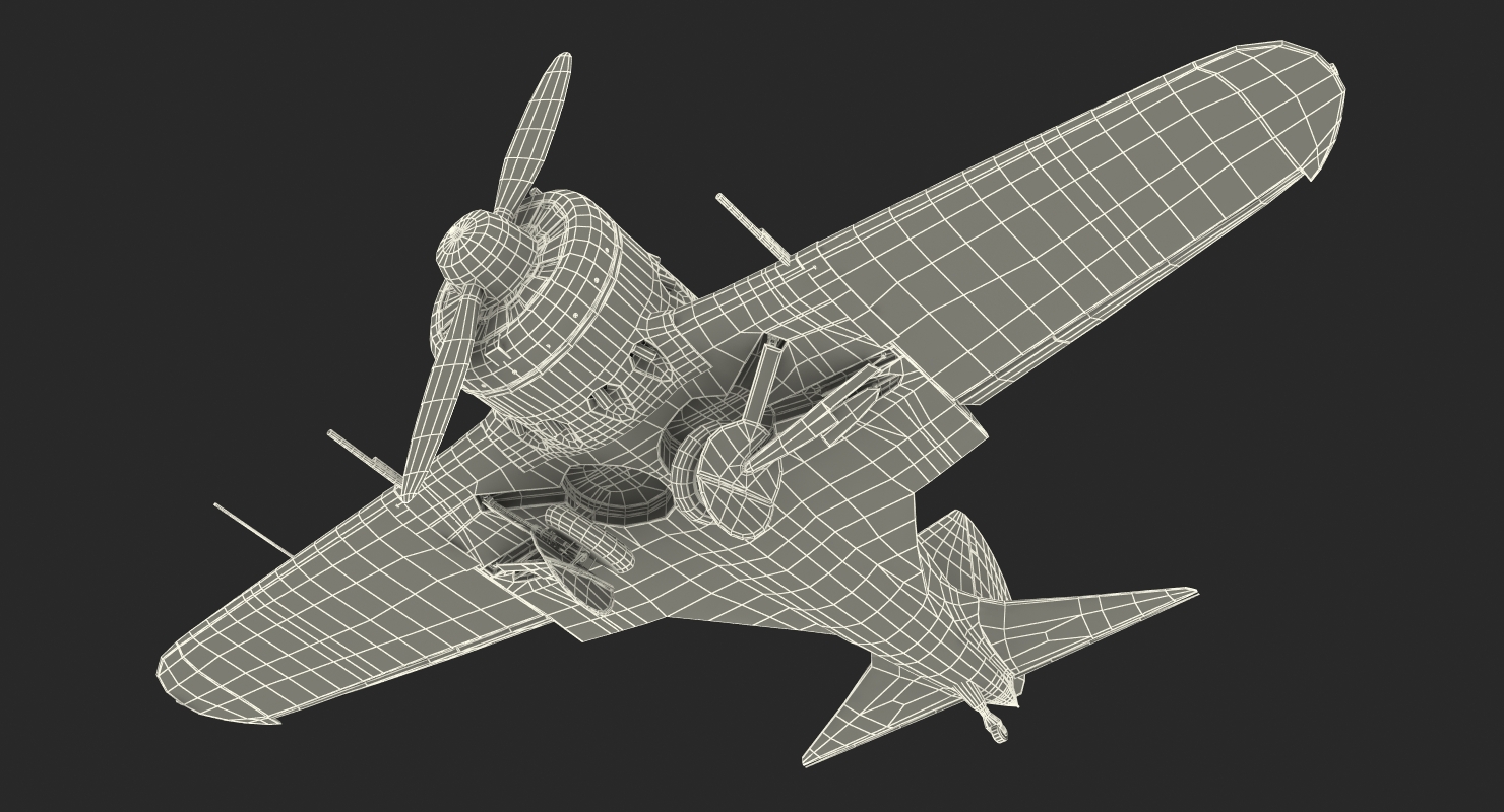 3D Soviet WWII Fighter Aircraft Polikarpov I 16 Rigged