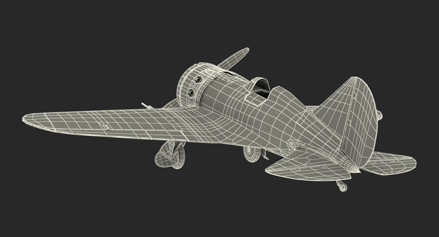 3D Soviet WWII Fighter Aircraft Polikarpov I 16 Rigged