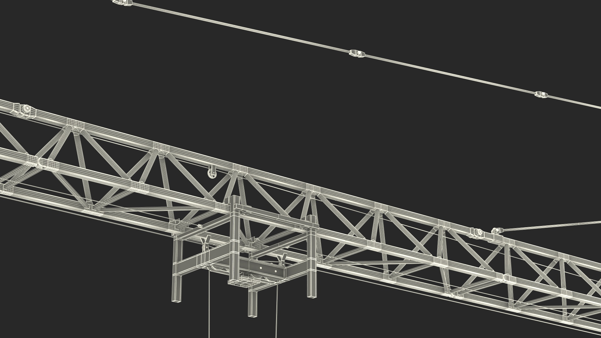 3D Construction Tower Crane Rigged