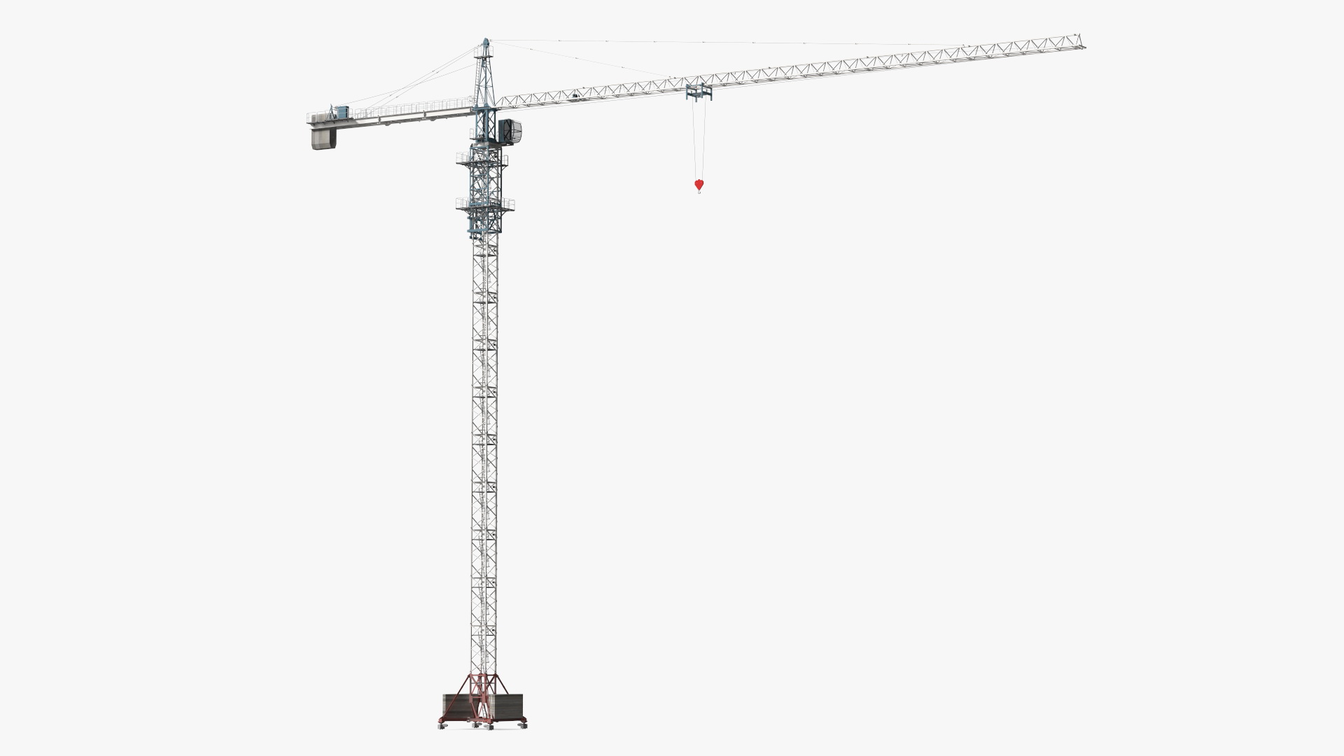 3D Construction Tower Crane Rigged