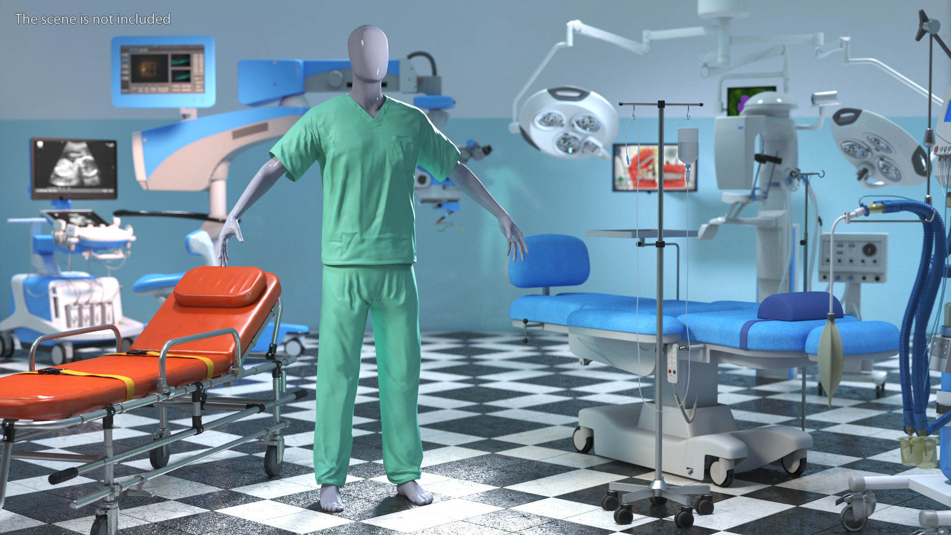 3D model Surgeon Dress Pants and Shirt Scrub