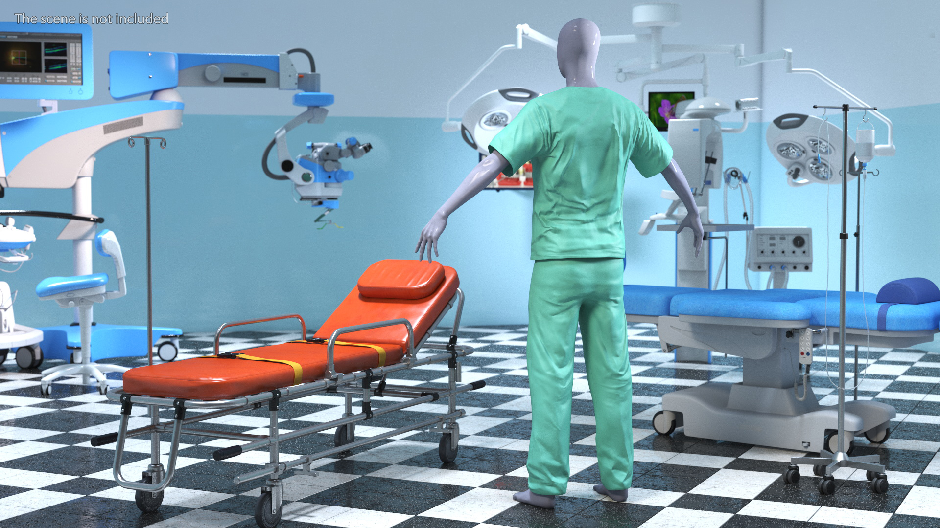 3D model Surgeon Dress Pants and Shirt Scrub