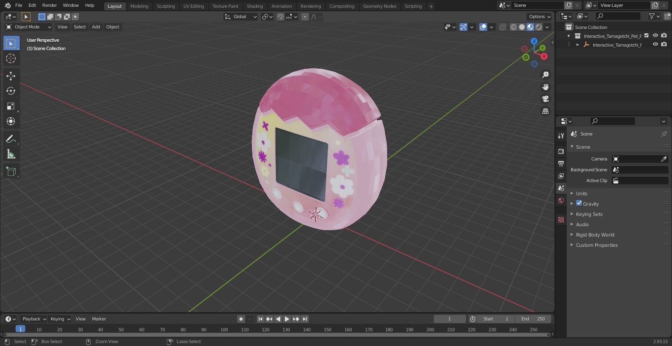 3D Interactive Tamagotchi Pet Pink