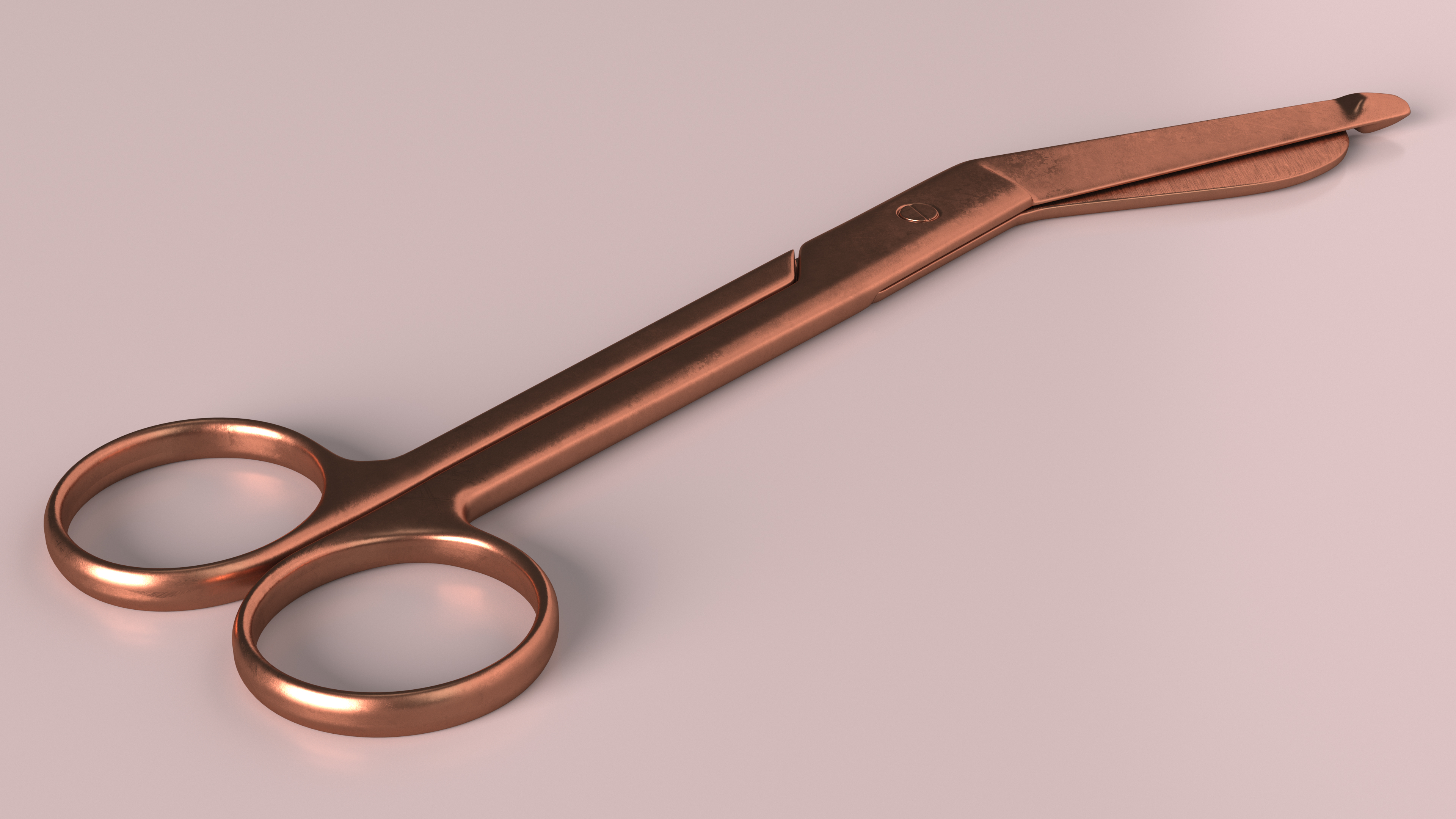 3D model Angled Bandage Scissors Copper