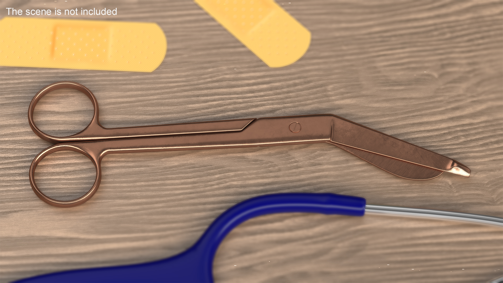 3D model Angled Bandage Scissors Copper