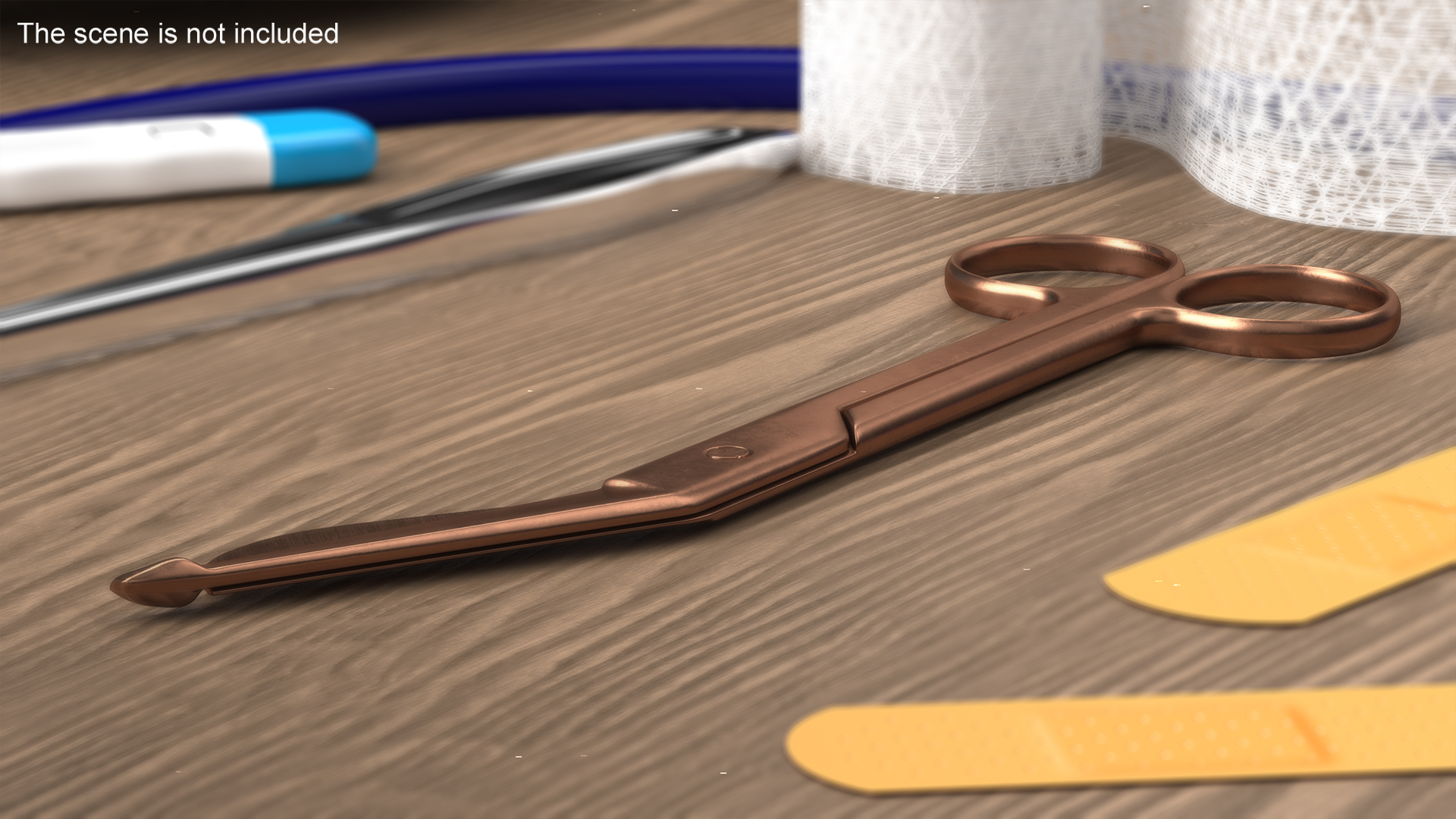 3D model Angled Bandage Scissors Copper