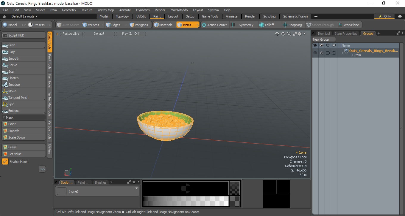 3D Oats Cereals Rings Breakfast model