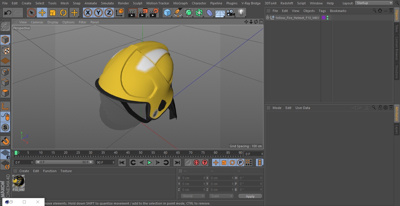 3D Yellow Fire Helmet F10 MKV