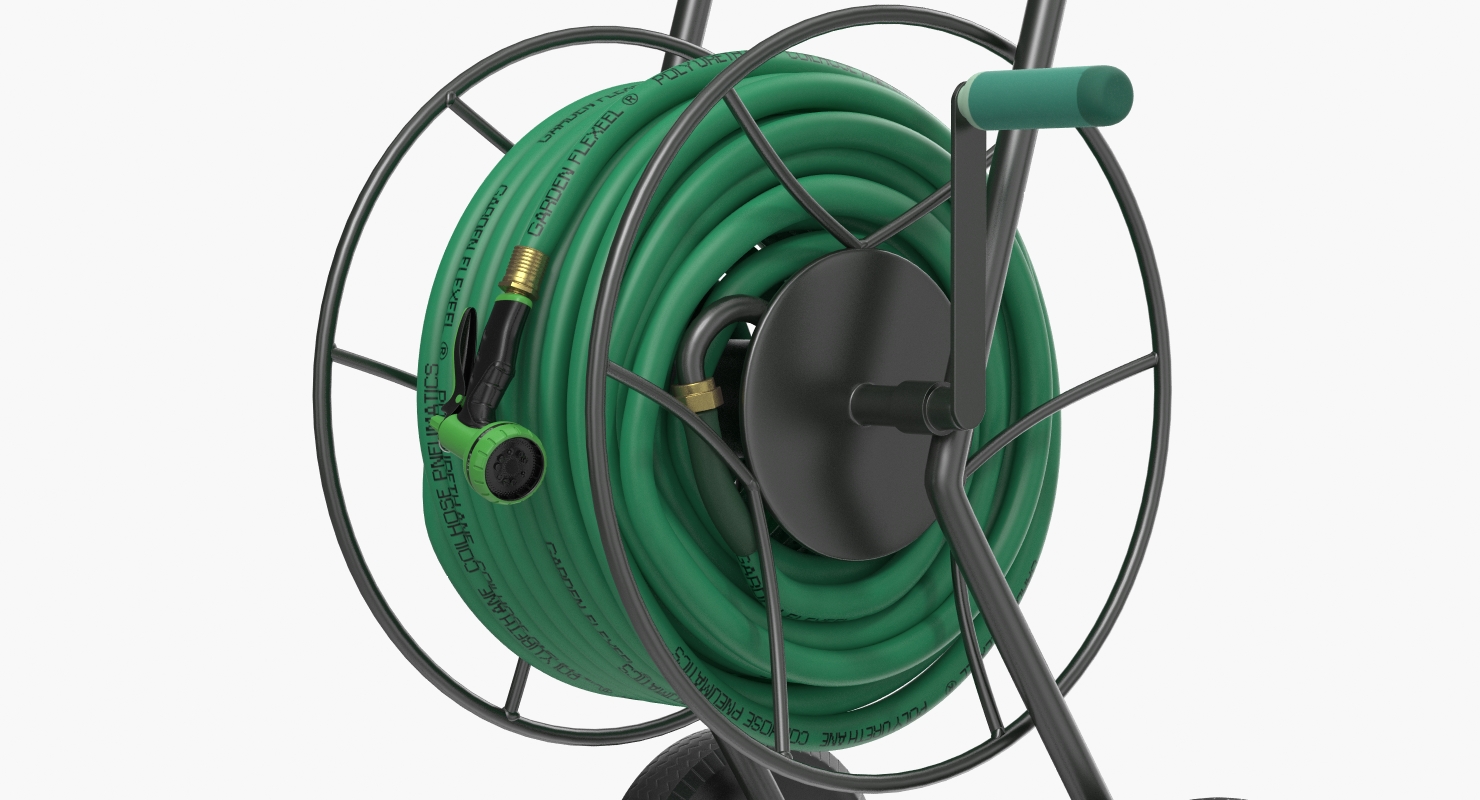 Garden Reel Cart Trolley with Hose 3D model