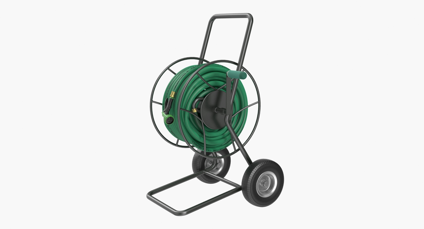 Garden Reel Cart Trolley with Hose 3D model