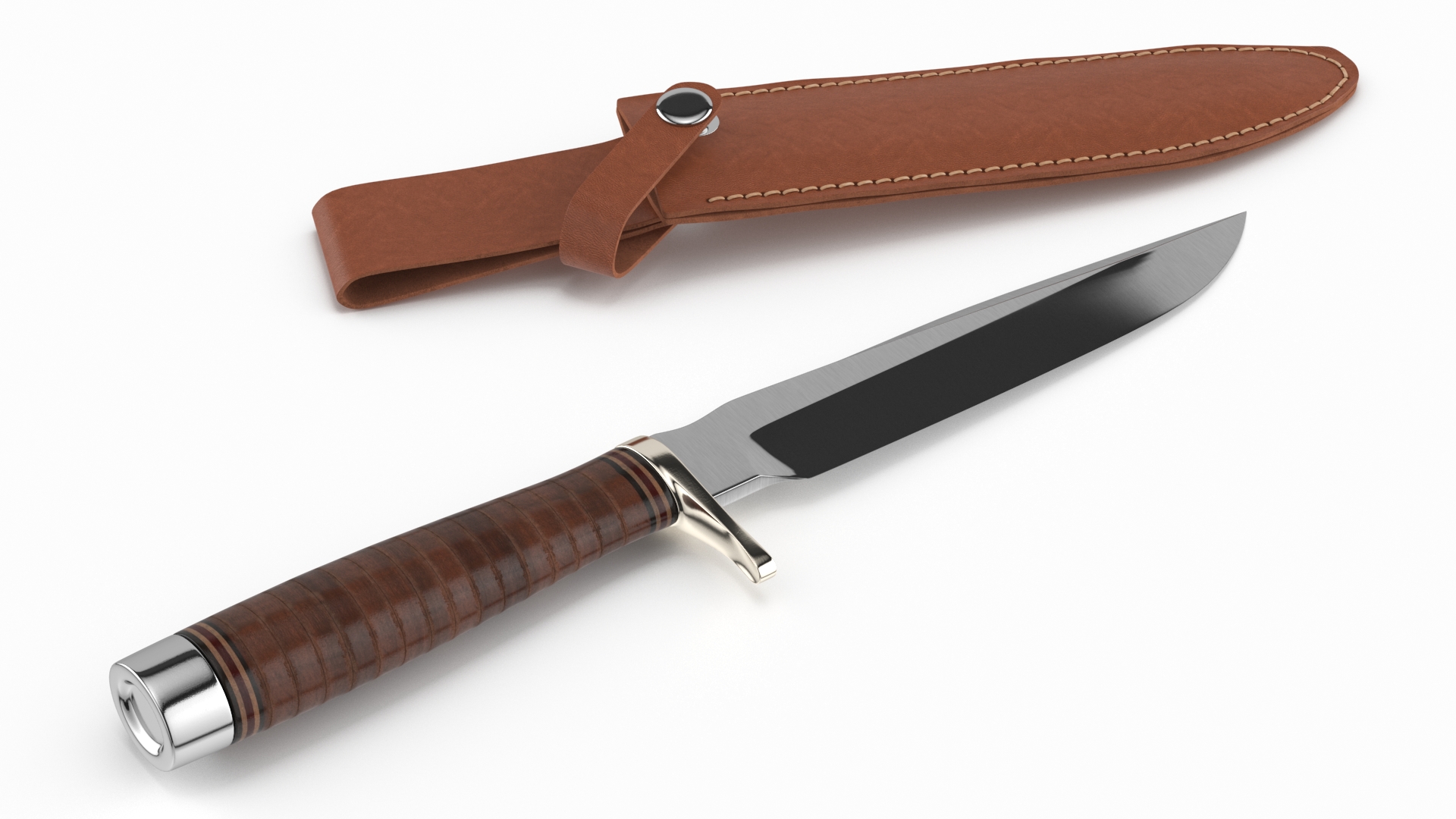 3D model Hunting Knife with Sheath