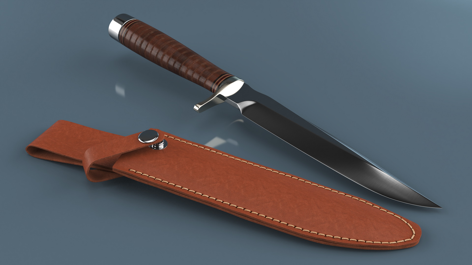 3D model Hunting Knife with Sheath