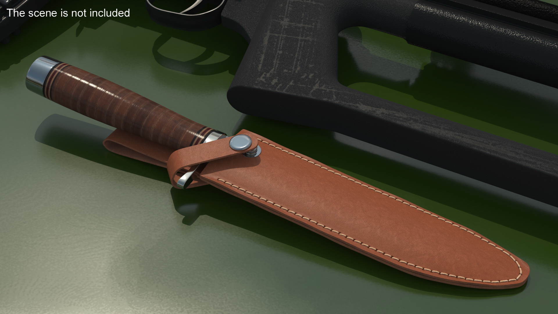 3D model Hunting Knife with Sheath