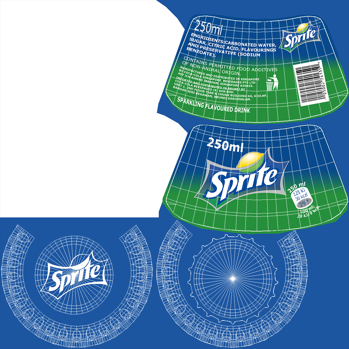 24 Sprite Bottle Package 3D model