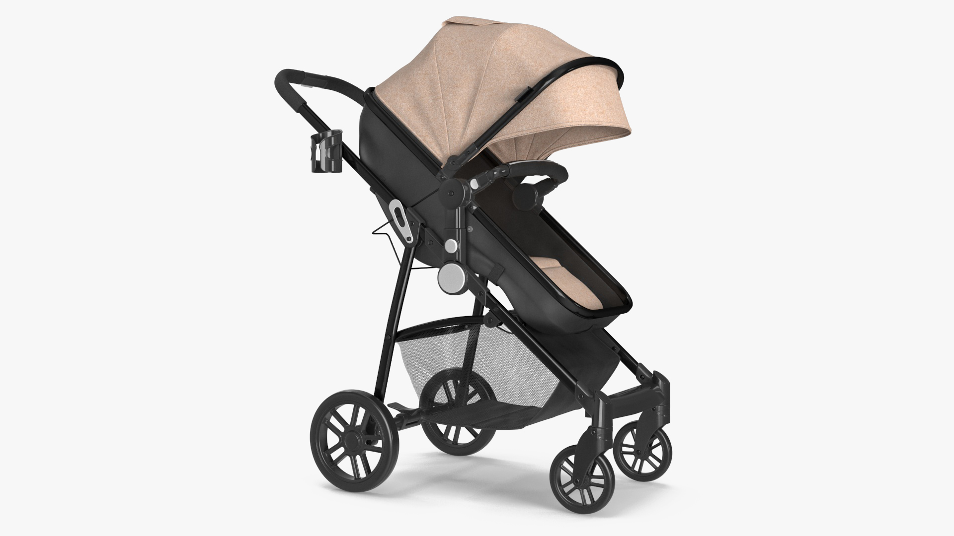 3D Foldable Walking Baby Stroller Beige