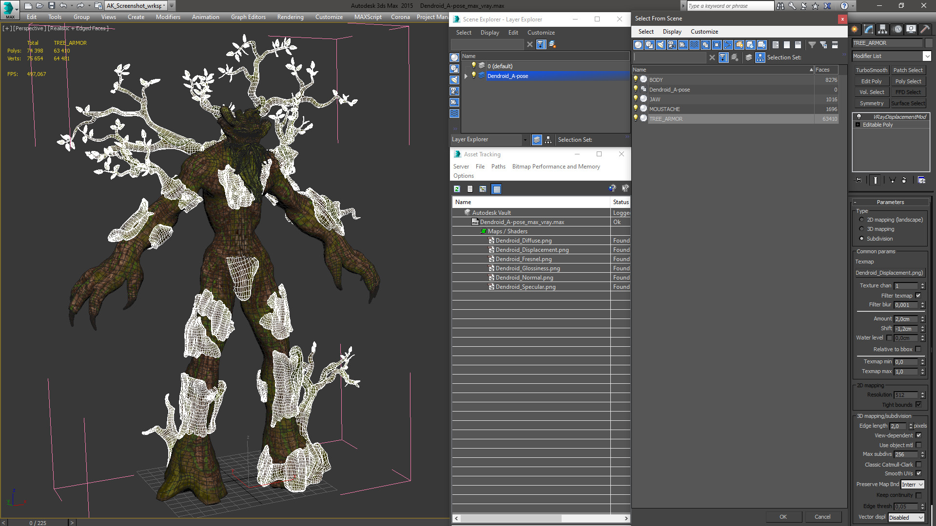 3D model Dendroid A-pose