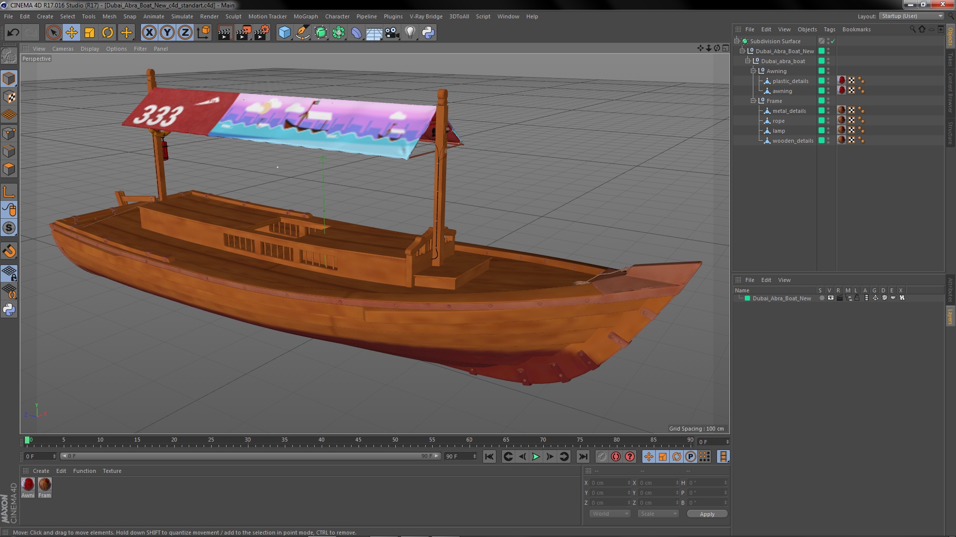 Dubai Abra Boat New 3D model