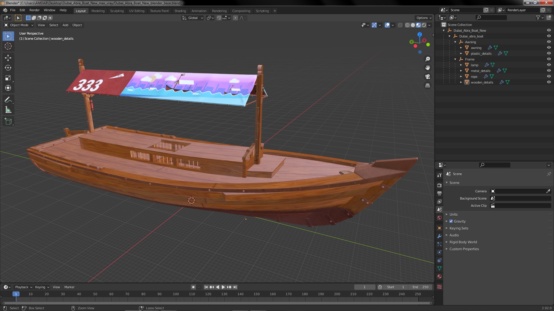 Dubai Abra Boat New 3D model