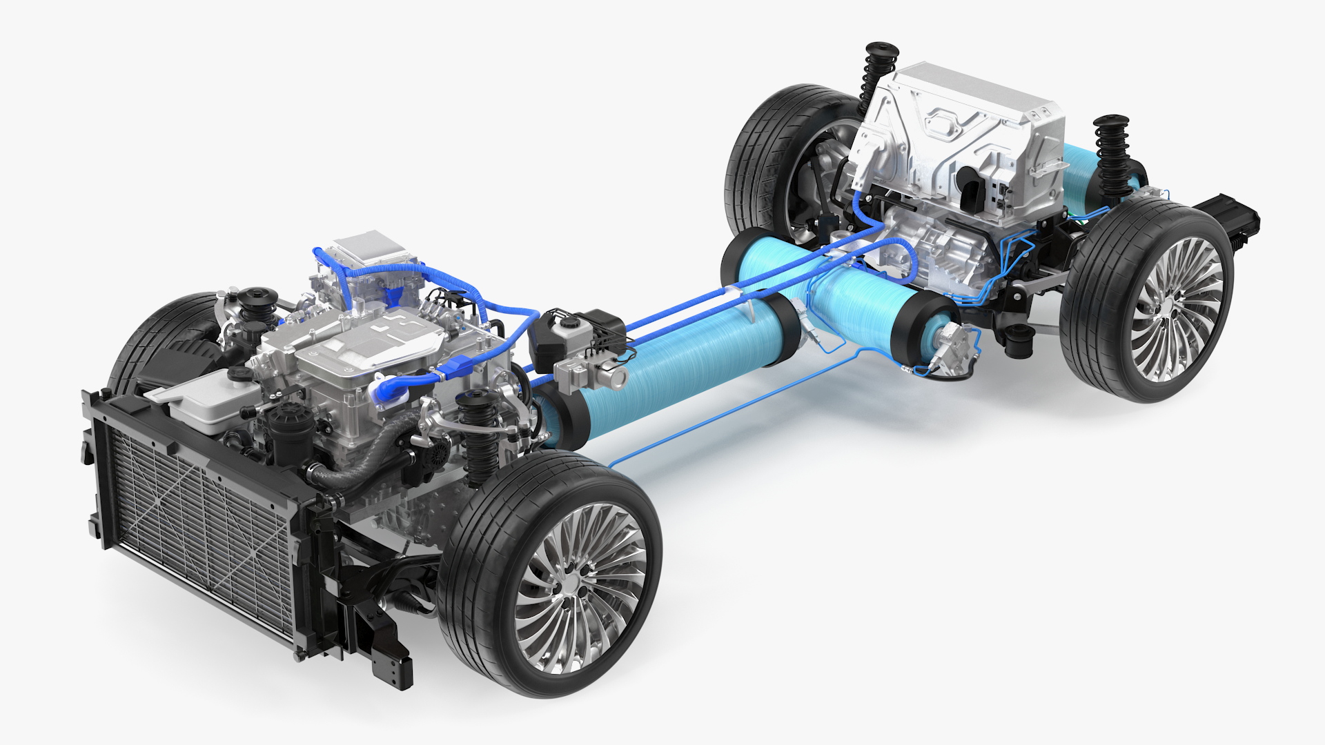 3D model Hydrogen Fuel Cell System