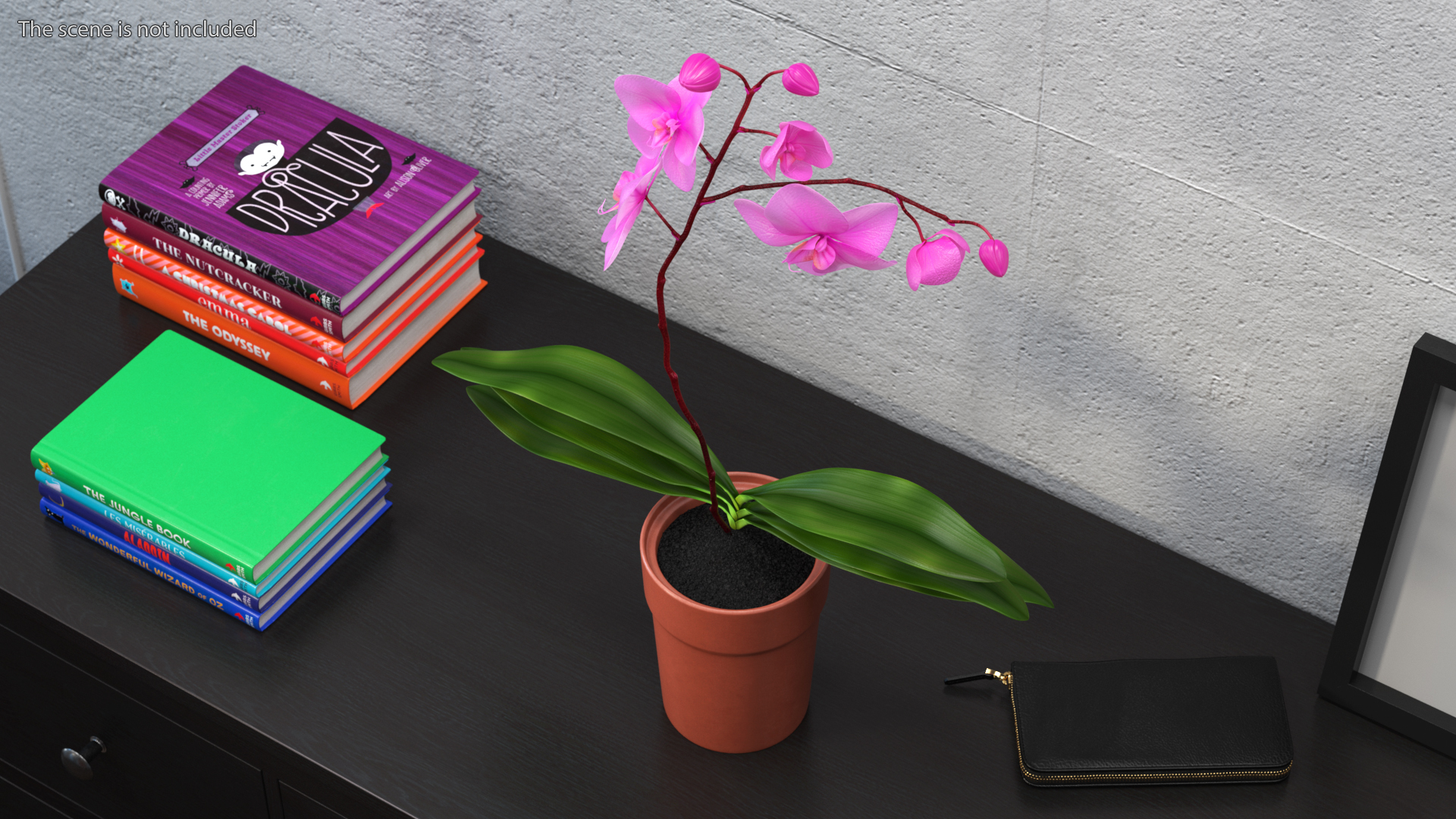 3D Pink Orchid Terracotta Pot