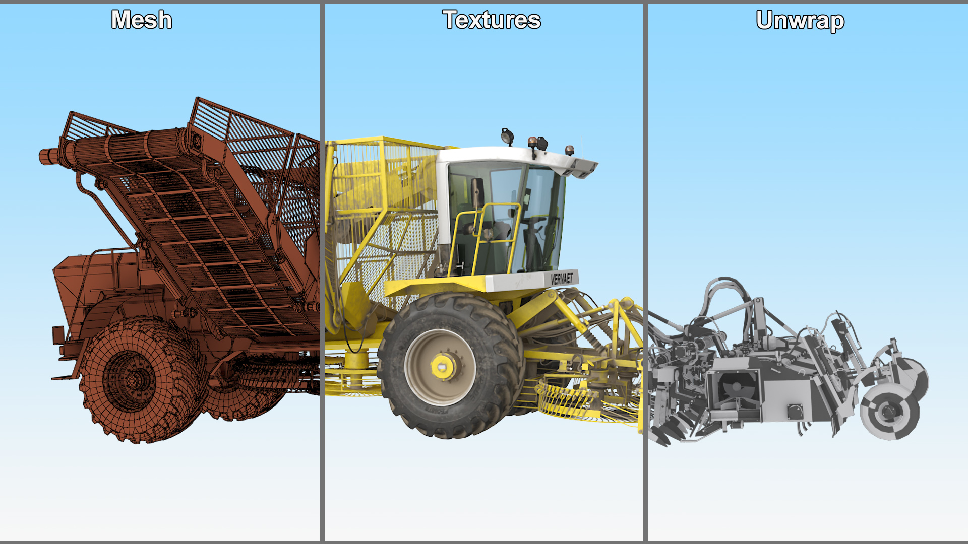 Beet Harvester Vervaet 17T Dusty Yellow 3D model